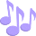 Multiple musical notes emoticon