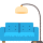 Couch and lamp emoticon