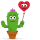 Cactus love emoticon