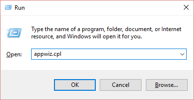 Run dialog window