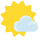 Sun behind small cloud emoticon