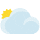 Sun behind large cloud emoticon