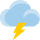 Cloud with lightning emoticon