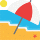 Beach with umbrella emoticon