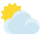 Sun behind cloud emoticon