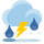 Cloud with lightning and rain emoticon