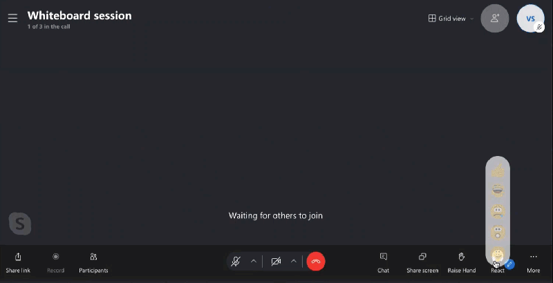 Gif showing the action of customizing your call reactions
