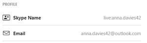 Skype name in UI