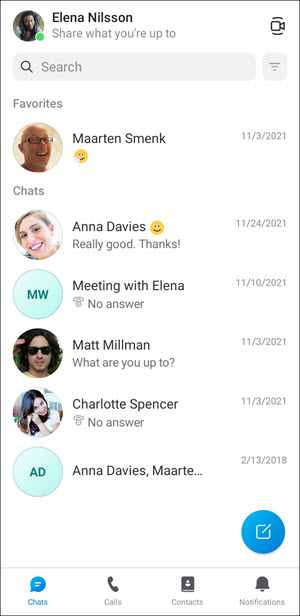Android 6.0+ chat screen