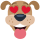 Heart eyes dog emoticon