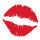 Kissing lips emoticon
