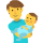 Man holding baby emoticon