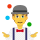 Man juggling emoticon