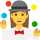 Woman juggling emoticon