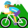 Woman mountain biking emoticon