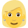 Woman blond hair emoticon