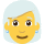 Woman white hair emoticon