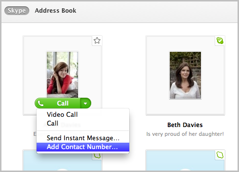 Contact mobile or landline number using skype for mac