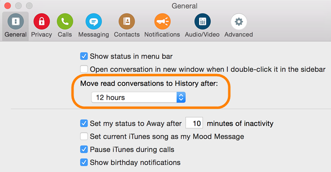 skype for business mac not saving conversation history