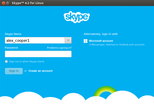 how to remove a username from skype sign in window