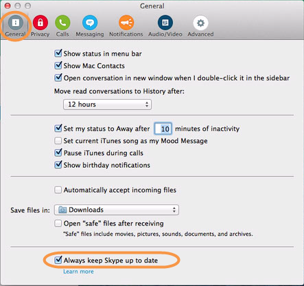 clear chats in skype for business mac os x