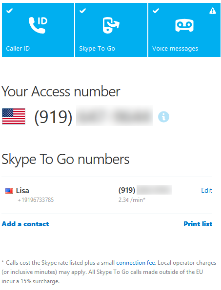 free skype number